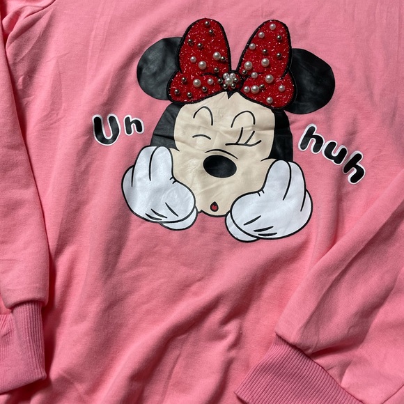Ai Mei Pink Embellished Minnie Mouse Sweatshirt SM - Picture 3 of 7